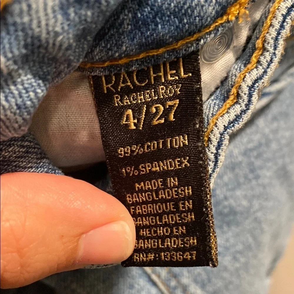 Rachel Roy Distressed Straight Leg Jeans 4 Mid Rise Denim - Picture 6 of 7